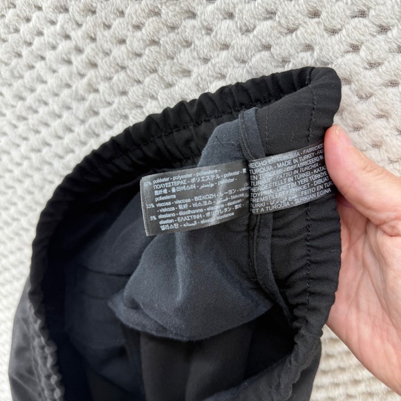 Zara Wide Leg Dress Pants‎ Women's M Black Drawstring Elastic Waist Career - Picture 8 of 8